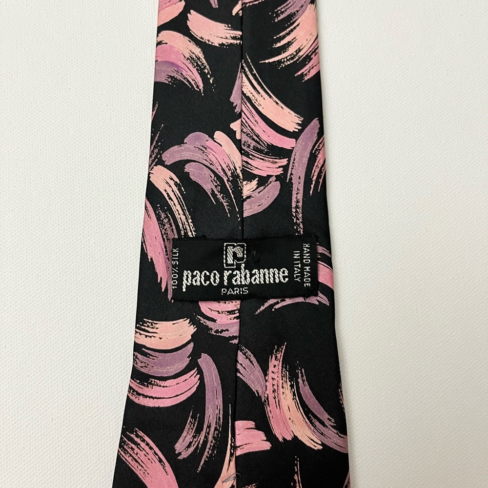 Paco Rabanne Artistic Black and Pink Tie